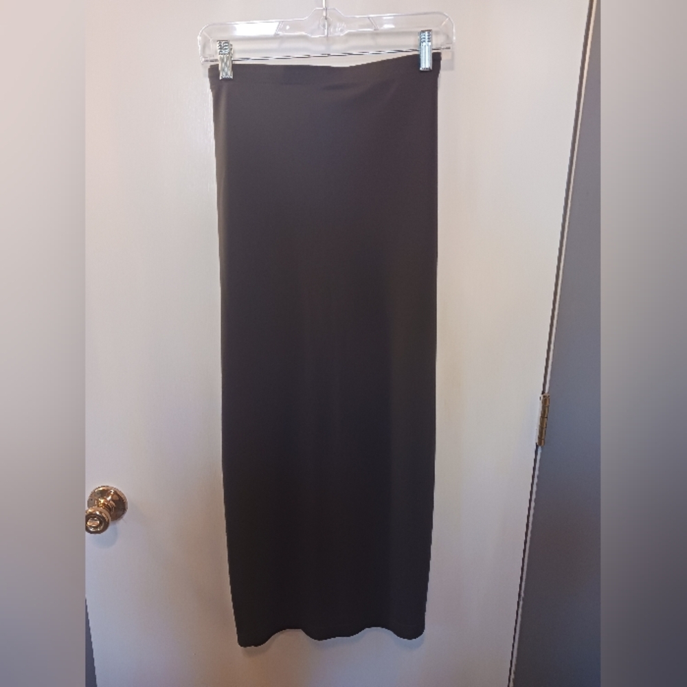 Chandler Hill H Line Pencil Skirt Charcoal W Back Slit Womens Lg Maxi Minimalist